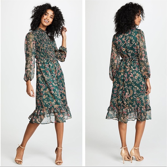 Moon River Dresses & Skirts - Shopbop Moon River Pine Paisley Floral Midi Dress